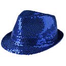 Child's Blue Sequin Fedora Hat
