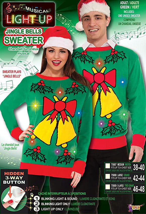 Christmas Sweater - Lights& Sound - Jingle Bells