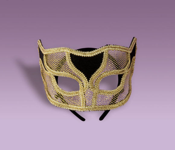Gold Mesh Masquerade Headband