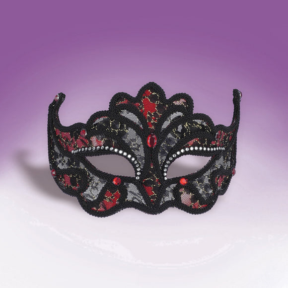 Red/Black Lace Masquerade Headband