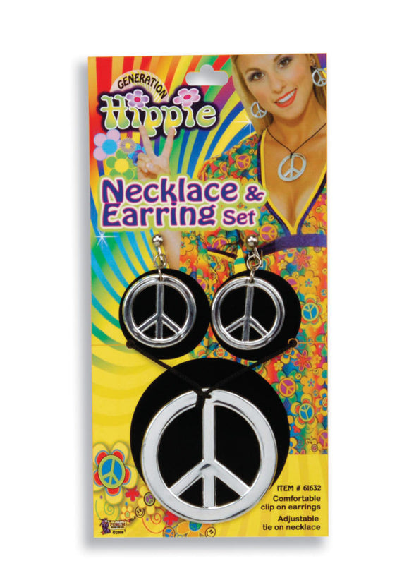 Peace Sign Necklace and Earrings