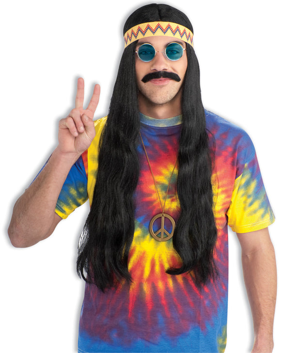 Woodstock Wig with Headband - Black