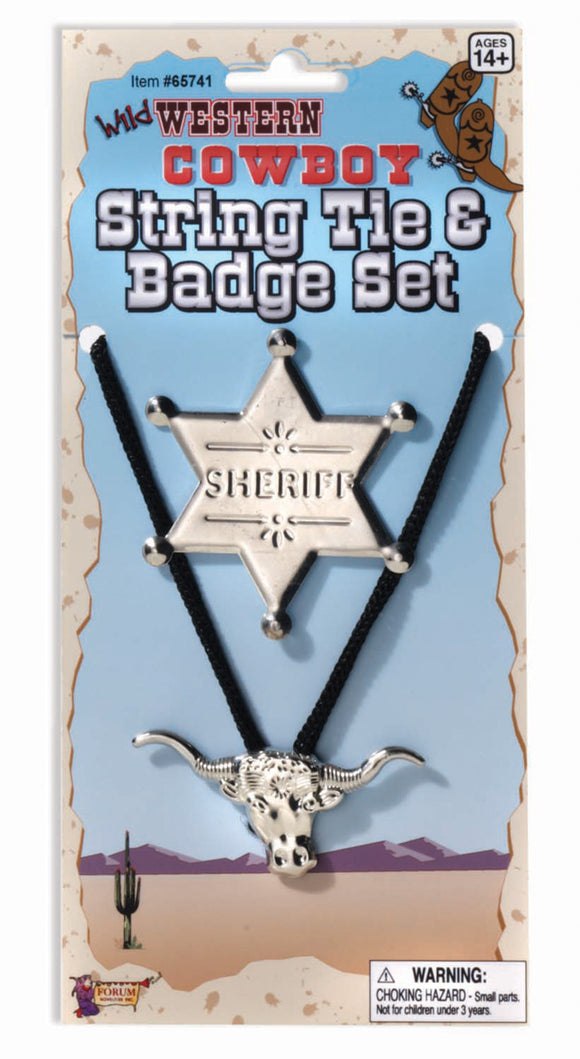 String Tie & Badge Set