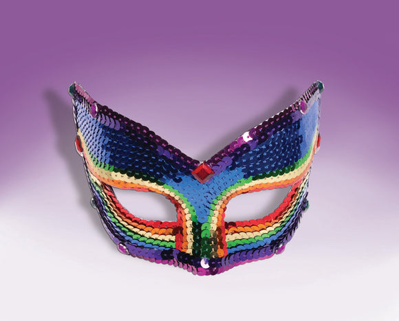 Rainbow Sequin Mask Glasses