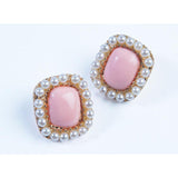50s Square Earrings - Pink