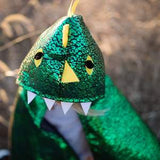 Toddler Dragon Cape Green Metallic