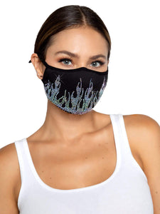 Fire and Ice Rhinestone Face Mask