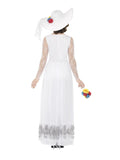 Day of the Dead Skeleton Bride Costume, White - Size Small