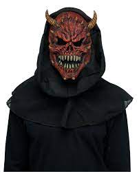 Hooded Demon Mask with Shroud