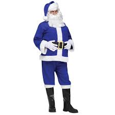Deluxe Frosty Blue Santa Claus - Size Standard