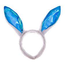 Bunny Ears Blue Satin - 9.5" Bendable Ears
