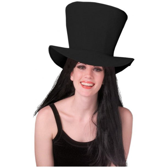 Black Foam Fabric Top Hat