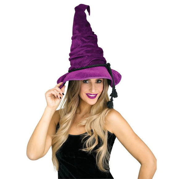 Purple Velour Witch Hat Adult