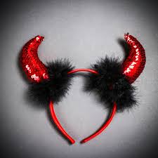 Glittered Devil Horns Headband