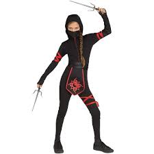 Black Ninja Children Costume - Size Med & Large