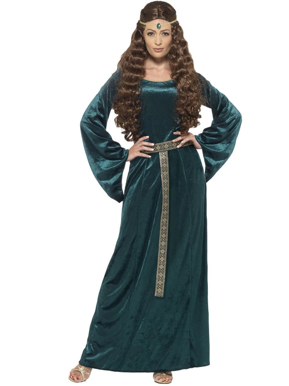 Medieval Maid Costume - Green - Plus Size