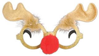 Glitter Reindeer Glasses