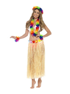 Rainbow Hawaiian Set, Multi-Coloured, with Garland, Headband & Wristband