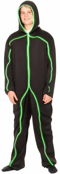 Kids - Green Glow Stick Man Costume